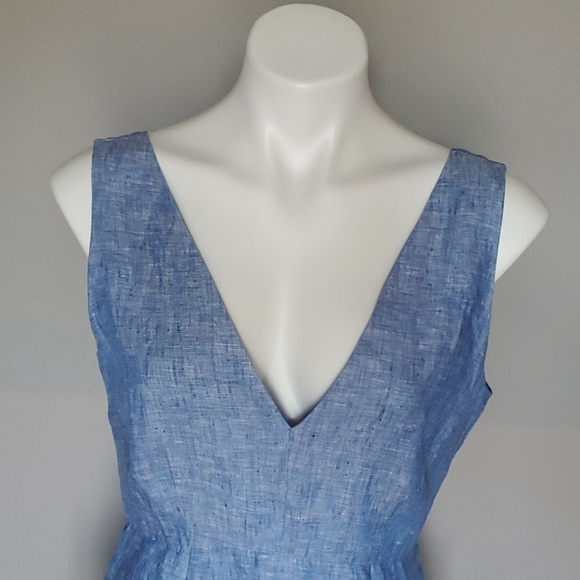 BB Dakota Linen Blend V Neck Dress S - Picture 2 of 6